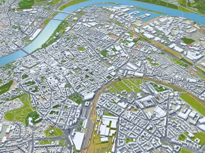 Linz City Austria Low-poly 3D model