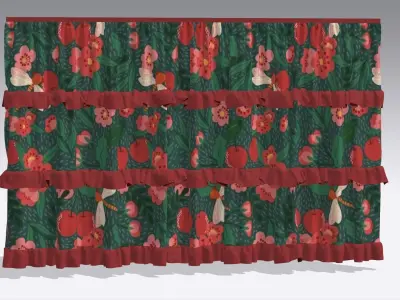 Curtain Low-poly 3D model