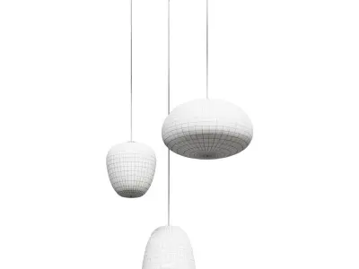 Iron Artistic Glass Chandelier E27 MZ64024  3D model