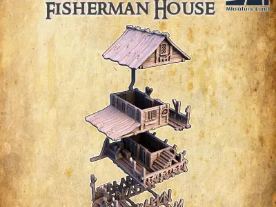 Old Fisherman House Tabletop Terrain 28 mm 3D print model 3D print model