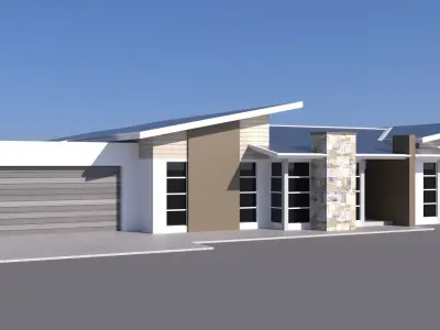 Australian Houses Modular Pack A Low-poly 3D model