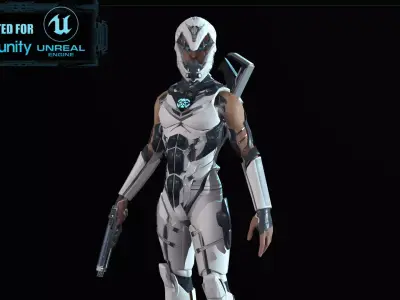 Sci Fi Trooper Game Ready Low-poly 3D model