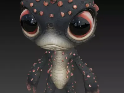 Mousuntro Spiky Alien Creature 3D print model