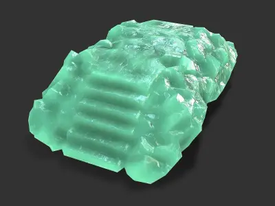 Stairs stone staircase 09 Low-poly 3D model