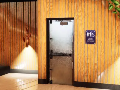 Utility Door Free low-poly 3D model