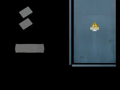 Doors door with warning sign Free 3D model