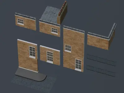 Modular 4th floor London house Low-poly 3D model