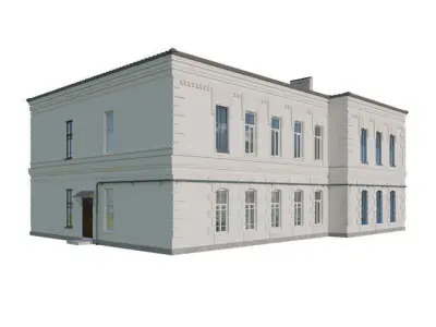  Residential two-story apartment building  3D model