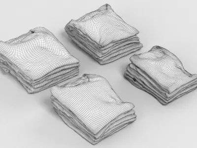 T-Shirt Collection stack of t-shirts 3D model