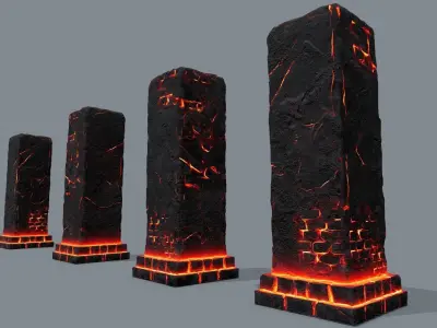 monument ruins Low-poly 3D model