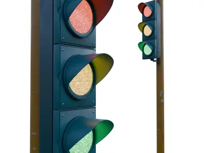 Traffic Light Low-poly 3D model