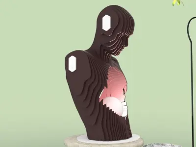 parametric wood lamp 6mm plywood  3D print model