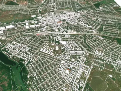 Cityscape Bakhmut Ukraine 3D model