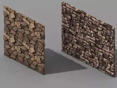 Brutal tribe - stone wall 9 3D model