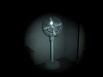 Standing Rotating Cooling Fan with animations Low-poly 3D model