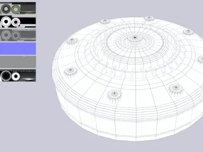 Sci fi land mine Low-poly 3D model