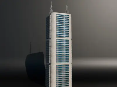 Low-poly procedural skyscrapers bundle Low-poly 3D model
