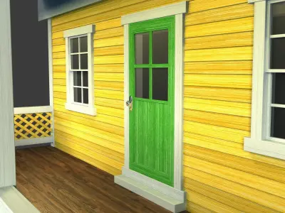 Wooden House V02 Low-poly 3D model