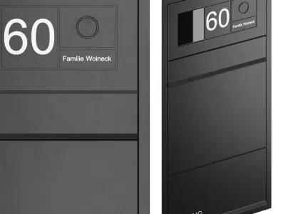 GOETHE overhead mailbox with newspaper compartment 3D model