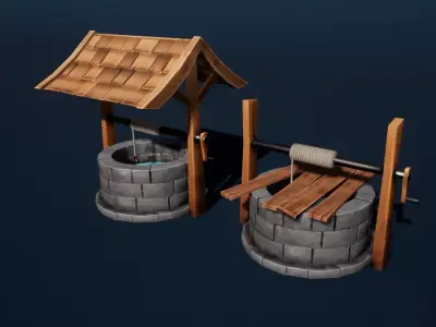 Medieval Well Stylized Low-poly 3D model