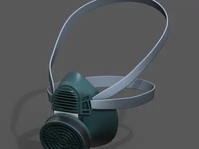Gas mask respirator plastic futuristic scifi  Low-poly 3D model