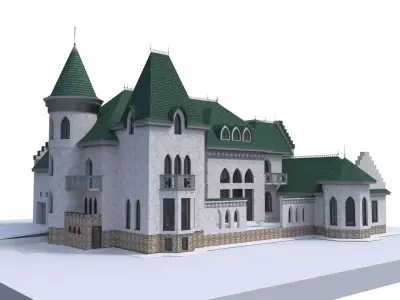 Castle 3D model with roof 3D model