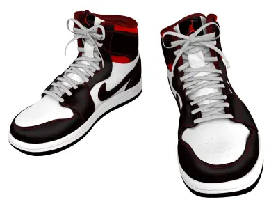 Air Jordan 1 High Sneakers Classic Shoes 3D model