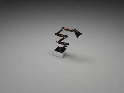 Lamp Wood Metal 3D  Low-poly 3D model
