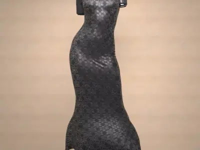 Mermaid Dress Outfit for Genesis 9 3D model