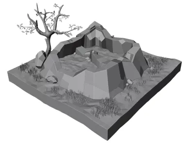 Spring low poly Low-poly 3D model