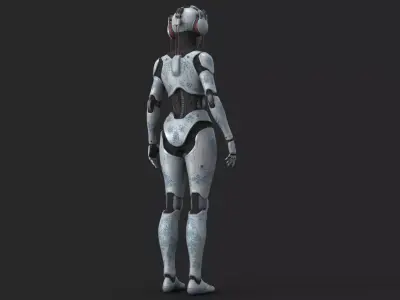 Futuristic Gheisa Animated Low-poly 3D model