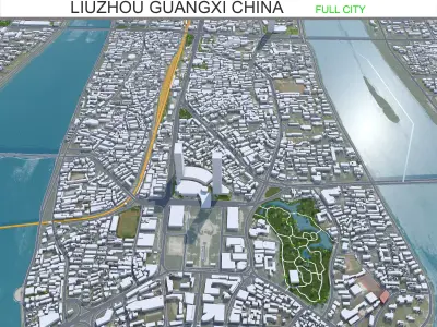 Liuzhou Guangxi China 30km AI Low-poly 3D model
