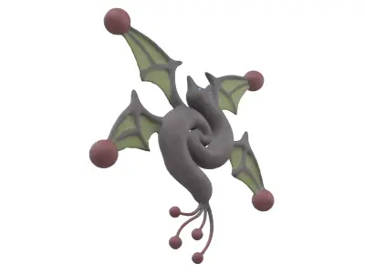 Abstract Elf Bat Character v1 004 Low-poly 3D model