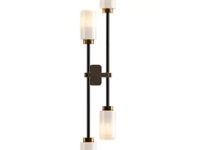 hanston2 three light wall sconce with glass shades 3D model
