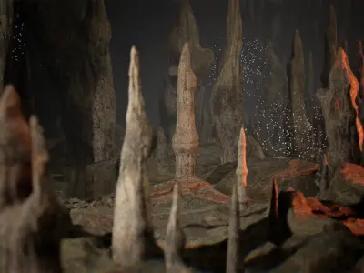 Cave Environment 68 Assets Low-poly 3D model