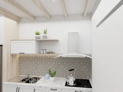Interior Kitchen Design Scene Free 3D model