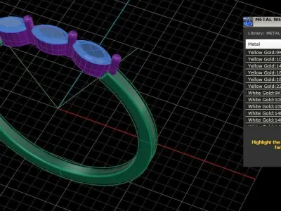 Solitaire Women Light Weight marquise stone Band Ring 3D print model