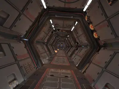 Scifi Corridor 3D model
