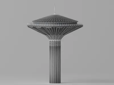 Cartoon Water Tower Riyadh Saudi Arabia Low-poly 3D model