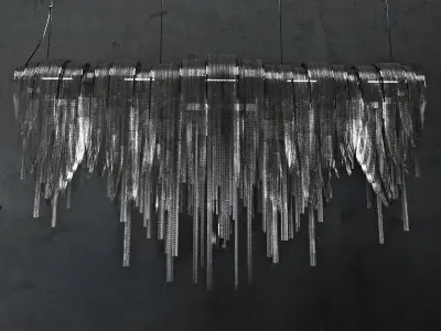 Volver chandelier made of metal rods hanging from wall 3D model