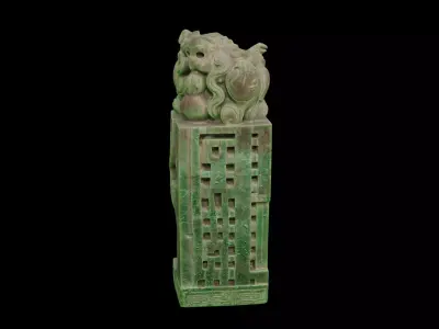 Chinese Jade Seal with Pixiu 3D model