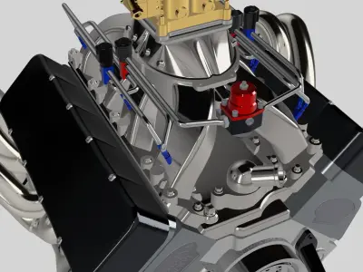 SBC Small Block Chev Drag Street 3 versions NA NOS Injected 3D print model