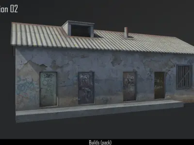 Builds pack Low-poly 3D model