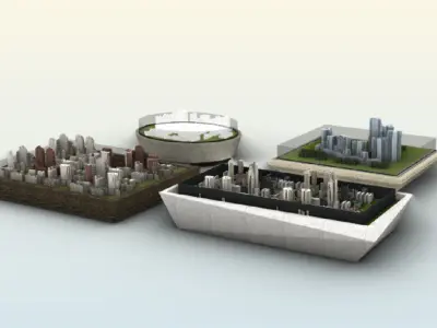 Highresolution city model groups 3D model