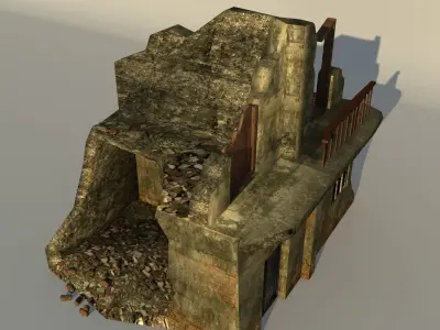 Middle East destroyed house for game num05 3D model