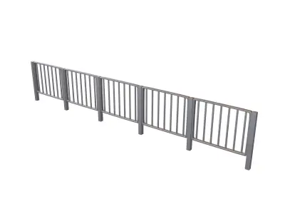 Iron Street Fence V2 001 Low-poly 3D model