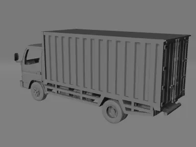 Mitsubishi Fuso Canter FE Steel Cargo Box Truck 3D print model