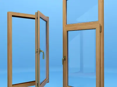 Windows collection wooden window 3D model