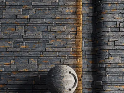 H85 Slate Stone - PBR - 4K - Seamless Low-poly 3D model