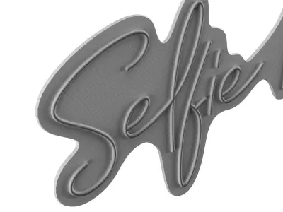 Selfie here Neon Sign 3D model